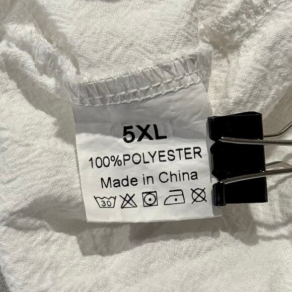 Top Gauze Y2K Boho Cottage Minimalist Soft Girl Embroidered Floral White 5XL - Picture 3 of 5